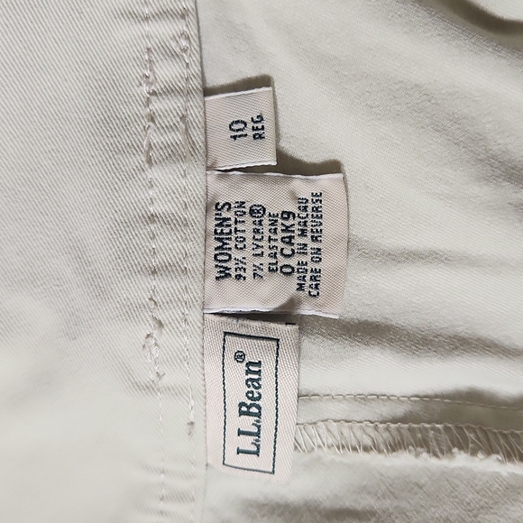 L.L.BEAN WOMENS CROPPED ANKLE PANTS BEIGE COLOR SIZE 10 - Picture 4 of 11